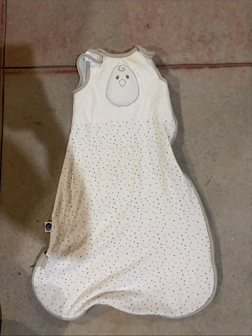 Nested Bean Cream & Taupe Dot Sleep Sack with Chick Motif